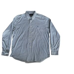 Ralph Lauren Men's Blue and White Striped Shirt